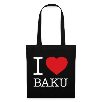 I LOVE BAKU - Stoffbeutel - Schwarz - Vorne