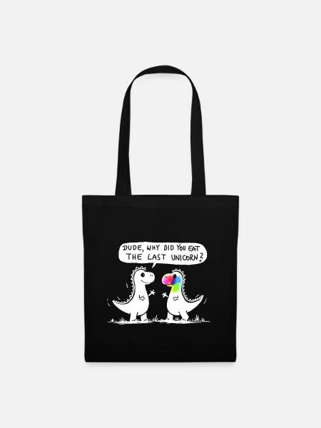 dino last unicorn lustig dinosaurier geschenk - Stoffbeutel - Schwarz