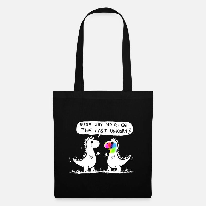 dino last unicorn lustig dinosaurier geschenk - Stoffbeutel - Schwarz