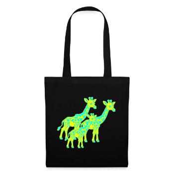 Girafe Afrique Safari Enfant Enfants Rétro Années 80 Années 90 - Sac en tissu - noir - Devant