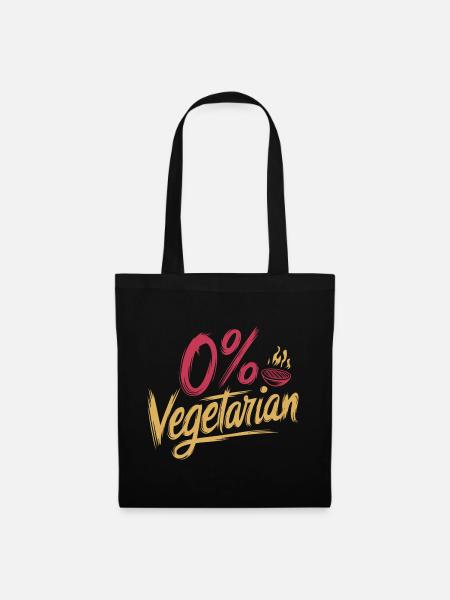 0% Vegetarian 11 - Stoffbeutel - Schwarz
