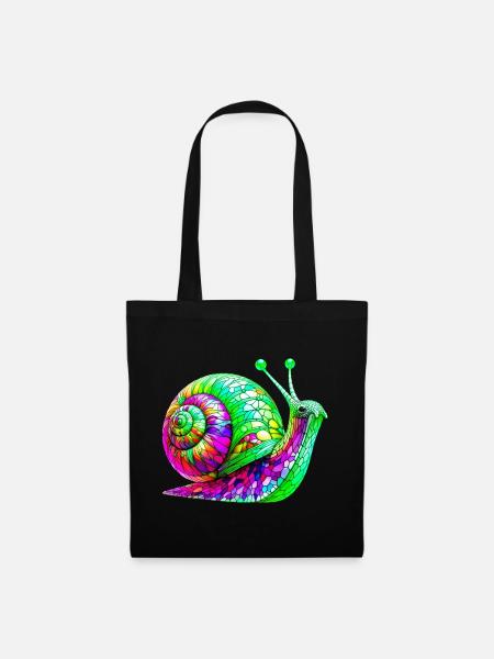 Schnecke - Stoffbeutel - Schwarz
