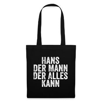 Hans, l’homme qui sait tout Prénom Hans - Sac en tissu - noir - Devant