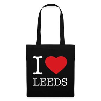 I LOVE LEEDS - Stoffbeutel - Schwarz - Vorne