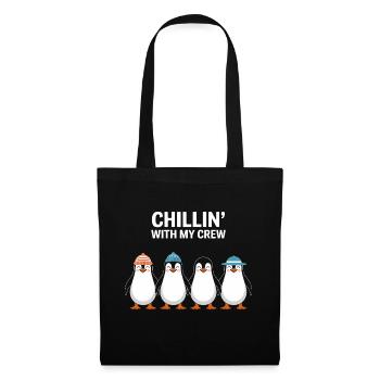 Chillin' mit meiner Crew - Stoffbeutel - Schwarz - Vorne