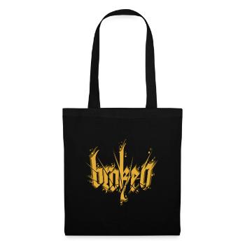 Calligraphie brisée Lettrage foncé - Sac en tissu - noir - Devant