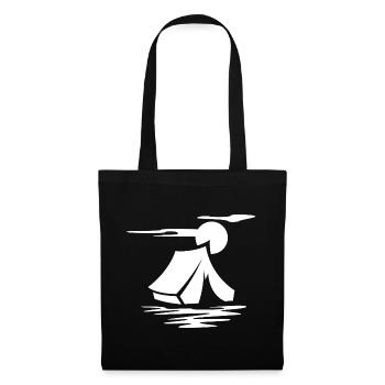 Tent Symbol with Evening Sun - Outdoor and Survival - Tote Bag - black - Front