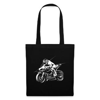 Motorcycle Racing Illustration - Biker Racing - Tote Bag - black - Front