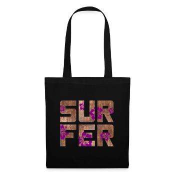 Surfer Hawai Hibiscus Blossom Vacation Water Sports - Tote Bag - black - Front