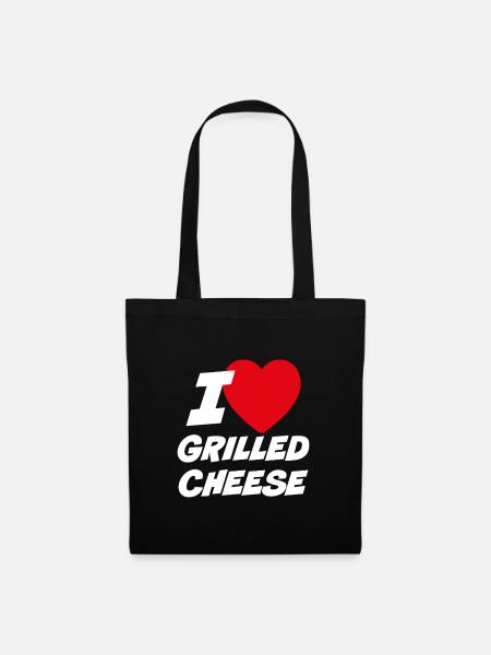 Ich liebe gegrillten Käse - Stoffbeutel - Schwarz