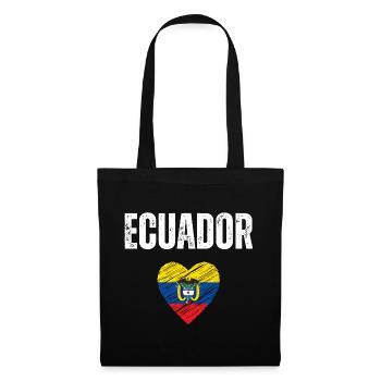 J’aime l’Équateur, drapeau de l’Équateur - Sac en tissu - noir - Devant
