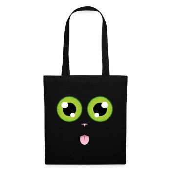 Le chat tire la langue - Sac en tissu - noir - Devant