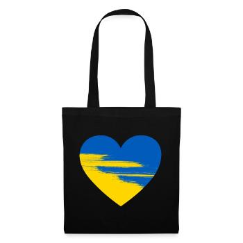 Ukraine Herz - Stoffbeutel - Schwarz - Vorne