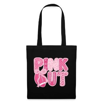Pink Out Brustkrebs Fußball - Stoffbeutel - Schwarz - Vorne