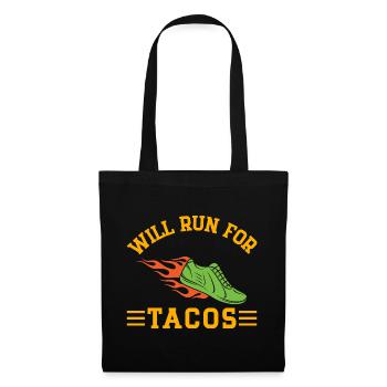 Courir courra pour le marathonien Tacos - Sac en tissu - noir - Devant