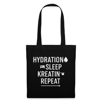 Hydration Sleep Kreatin Repeat - Stoffbeutel - Schwarz - Vorne