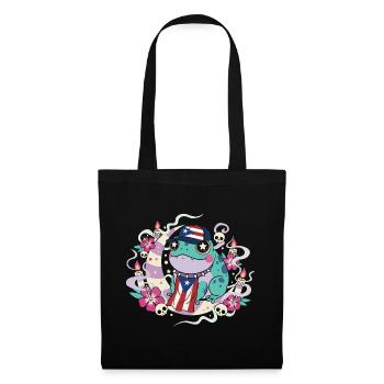 Pastell Goth Kawaii Coqui Puerto Rico - Stoffbeutel - Schwarz - Vorne