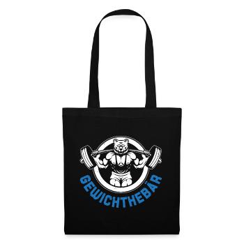 Fitnessstudio GEWICHTHEBÄR Lustiges - Stoffbeutel - Schwarz - Vorne