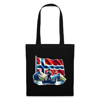 Norvège Pêche - Sac en tissu - noir - Devant