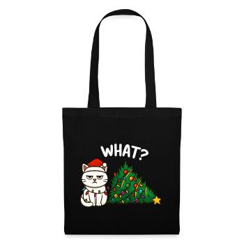 Annyoed Cat Christmas Lights - Tote Bag - black - Front