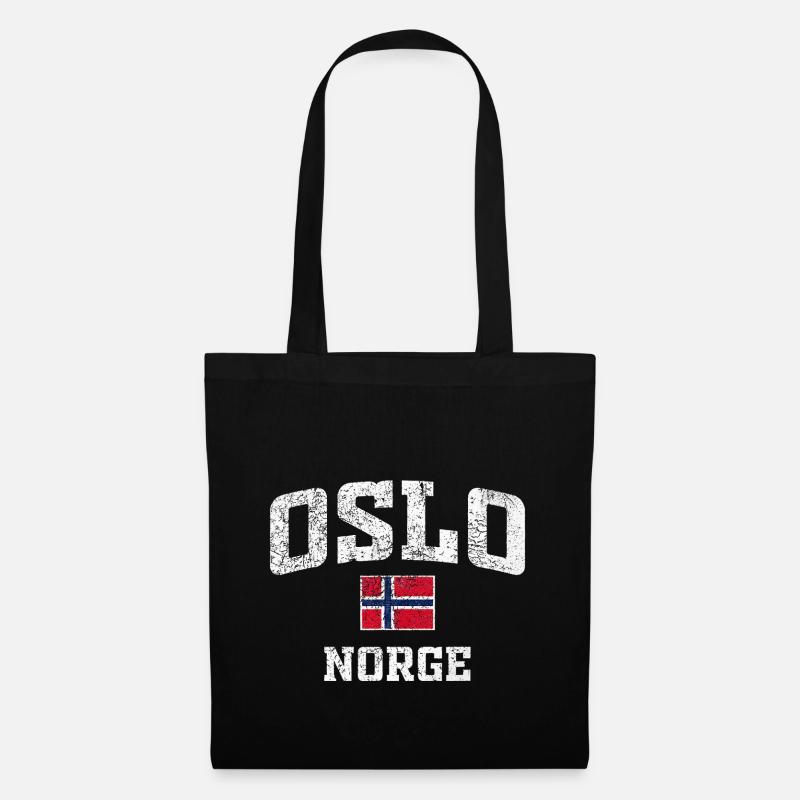 Tee de drapeau vieilli de l’Oslo Norge - Sac en tissu - noir