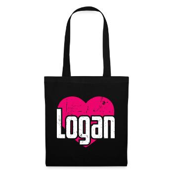 J’aime Logan Pink Heart J’aime Logan - Sac en tissu - noir - Devant