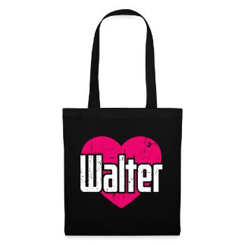 J’adore Walter Cœur Rose J’aime Walter - Sac en tissu - noir - Devant