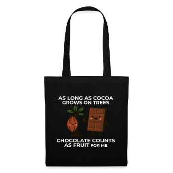 Chocolate is fruit – cocoa humor saying - Tote Bag - black - Front