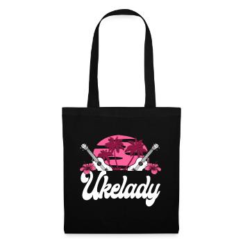 Hawaiian Ukulele Uke Ukelady - Tote Bag - black - Front