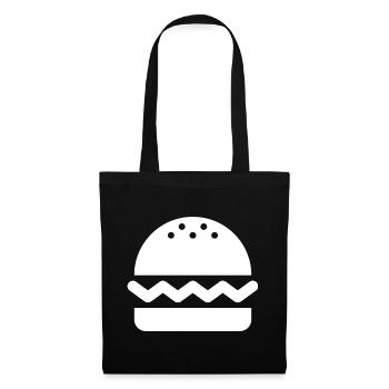 Hamburger, Burger - Stoffbeutel - Schwarz - Vorne