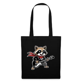 Raccoon Rock Music Retro Funny Animal Gift - Tote Bag - black - Front