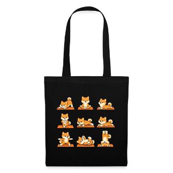 Shiba Inu Yoga Poses for Dog Fans - Tote Bag - black - Front