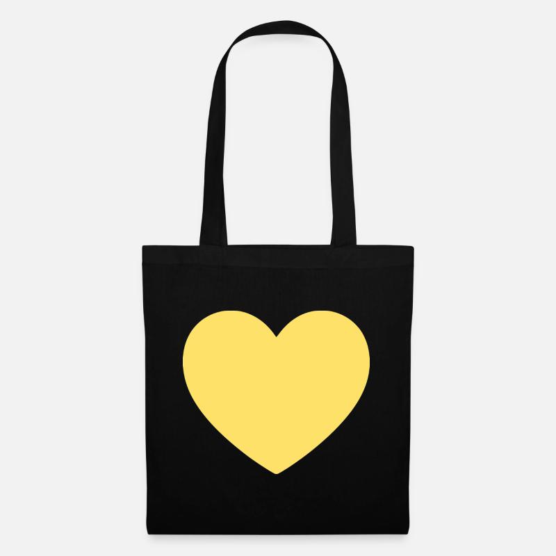 gelbes Herz gelb Geschenk Valentinstag - Stoffbeutel - Schwarz