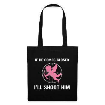 Anti-Valentine's Day – Cupid in the Crosshairs - Tote Bag - black - Front