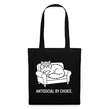 Antisocial by Choice Cat Gift - Tote Bag - black - Front