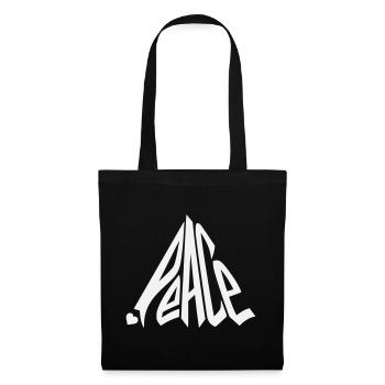 Peace Graffiti Heart Lettering - Tote Bag - black - Front
