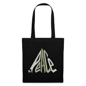 Peace Graffiti with Heart Green - Tote Bag - black - Front