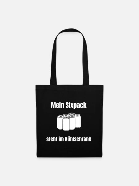 Mein Sixpack? Steht im Kühlschrank! - Stoffbeutel - Schwarz
