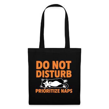 Do Not Disturb Prioritize Naps Cat - Tote Bag - black - Front