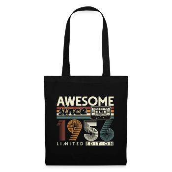 1956 Jahrgang 70. Geburtstag Retro Geschenk - Stoffbeutel - Schwarz - Vorne