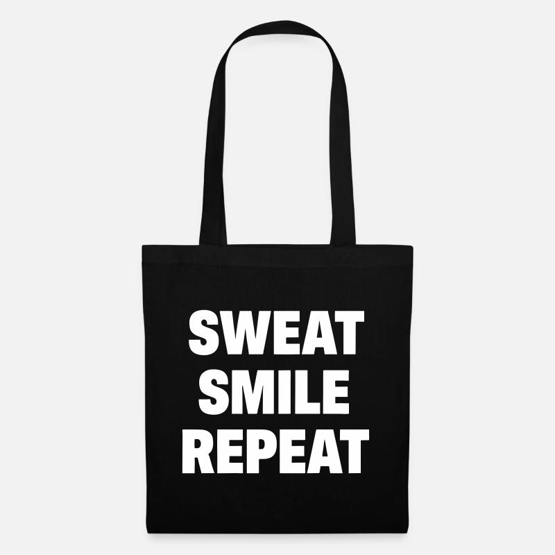 Sourire en sueur, répéter - Sac en tissu - noir