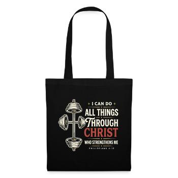 Puissance chrétienne Philippiens 4:13 - Sac en tissu - noir - Devant
