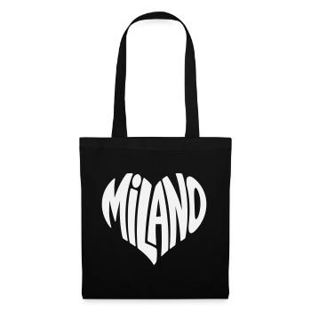 Milan Milano Heart Typography - Tote Bag - black - Front