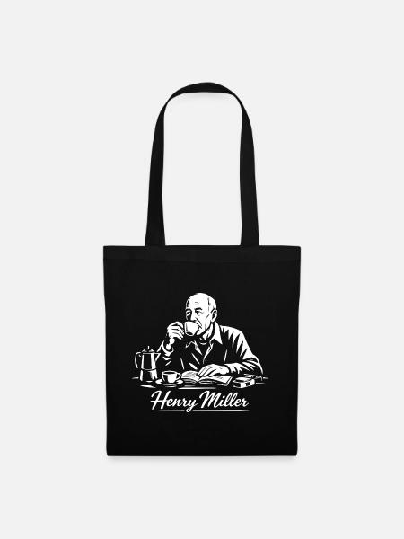 Henry Miller Literarische Kaffeepause - Stoffbeutel - Schwarz