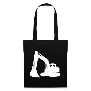 Silhouette d’excavatrice pour la conception de bâtiments - Sac en tissu - noir - Devant