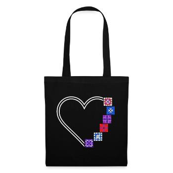 Quilting Passion | Cœurs et Blocs de Patchwork - Sac en tissu - noir - Devant