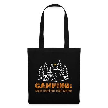 Camping 1000 Sterne Hotel - Minimalistisches Campe - Stoffbeutel - Schwarz - Vorne