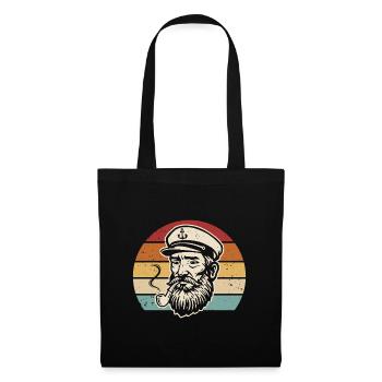 Capitaine Rétro Plaisancier Marin Marin - Sac en tissu - noir - Devant