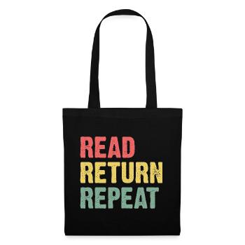 Read Return Repeat - Pastell Typo - Stoffbeutel - Schwarz - Vorne
