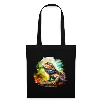 Cadeau dragon barbu - Sac en tissu - noir - Devant